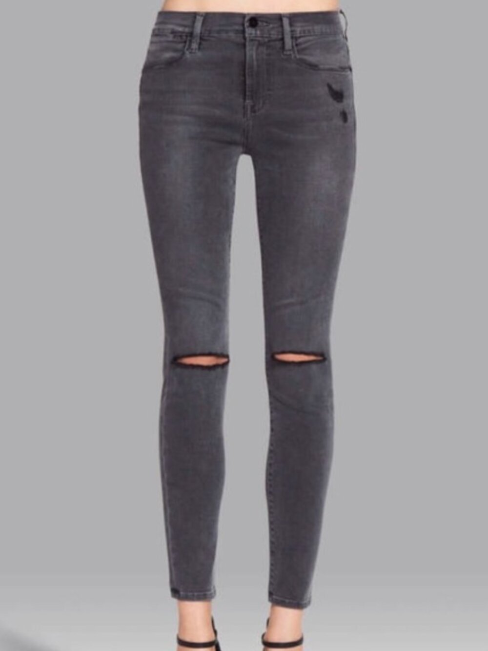 Frame Le High Skinny Kinsmith Gray/Black Size 26